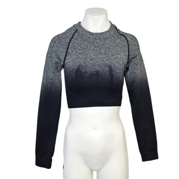 Gymshark Womens Adapt Ombre Long Sleeve Scrunch Back Crop Top Size S - Picture 1 of 8